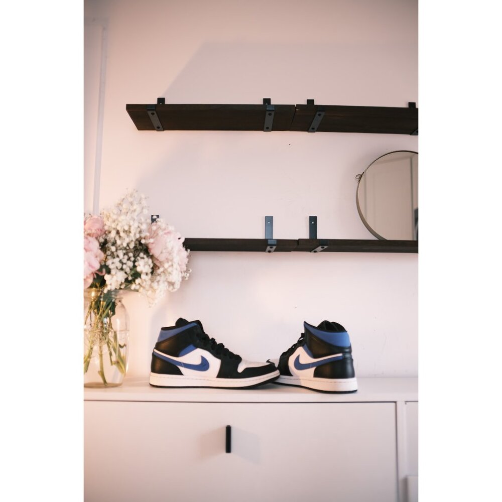 Air Jordan 1 Mid 'Racer Blue / Black / White', US Men's 8